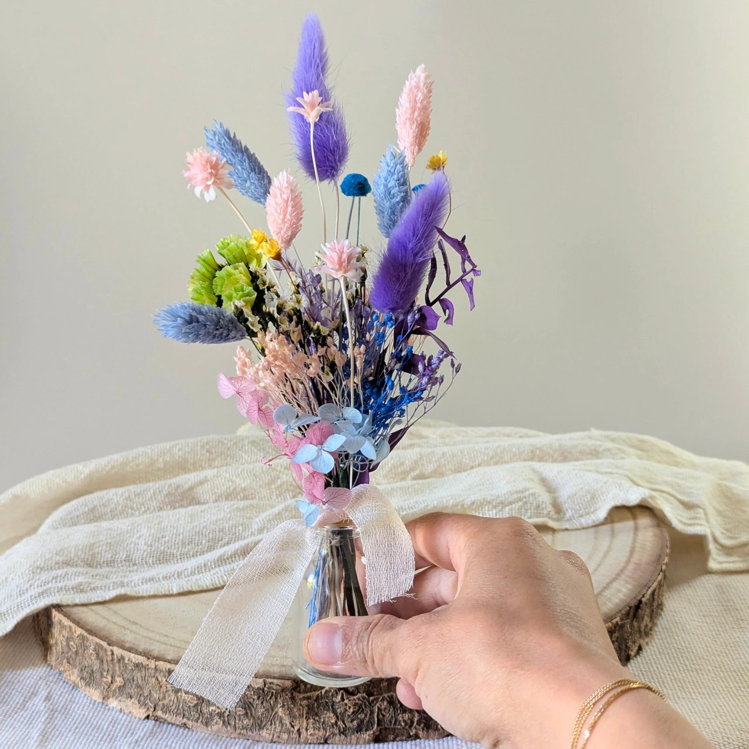 Mini bouquet fleurs séchées pour décoration de table et évènements, Pimp – Image 3