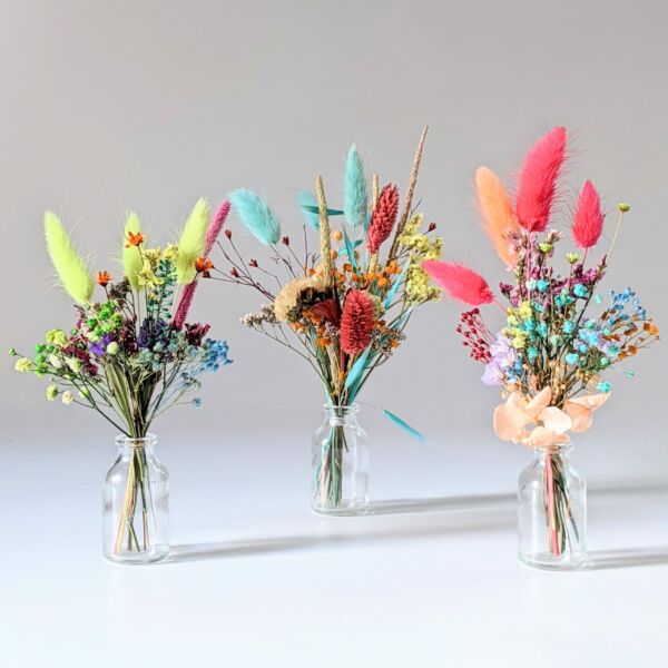 Mini bouquet de fleurs séchées pour décoration de table évènementielle, Pimp