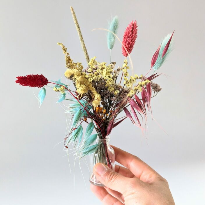 Mini bouquet de fleurs séchées pour décoration de table évènementielle, Pimp 3