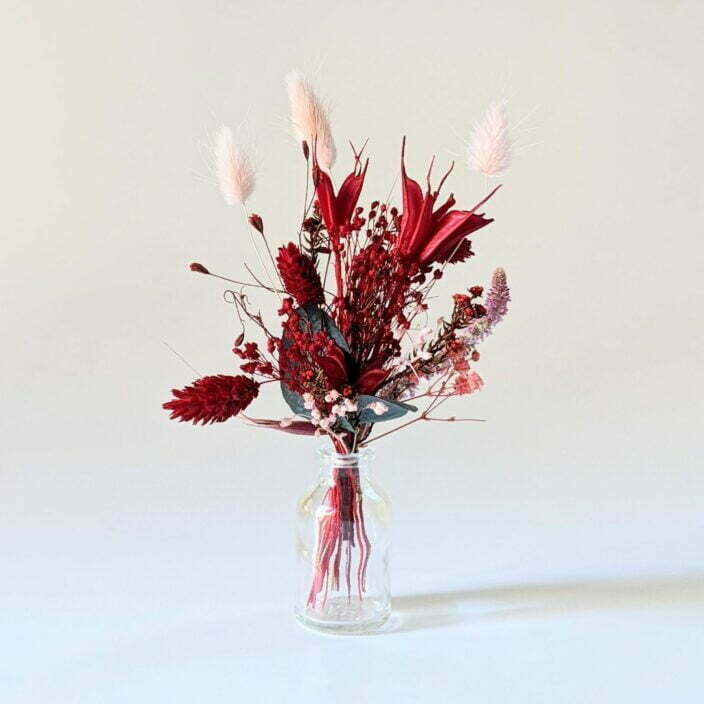 Mini bouquet de fleurs séchées pour décoration de table évènementielle, Sangre 2