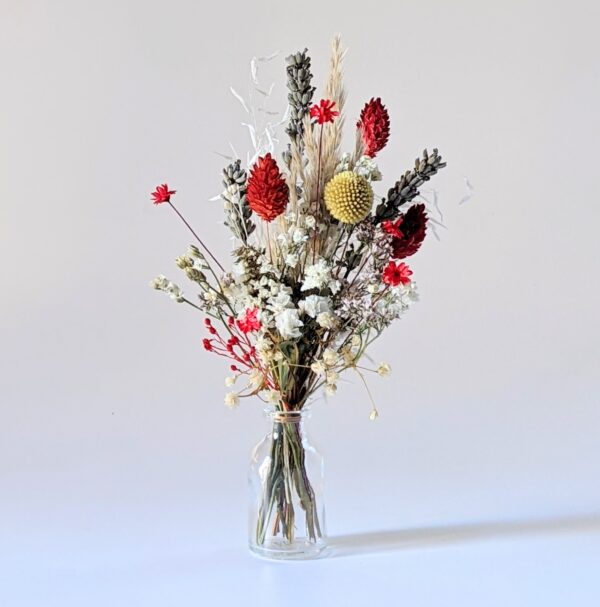 Mini bouquet de fleurs séchées pour décoration de table évènementielle, Sangre 4