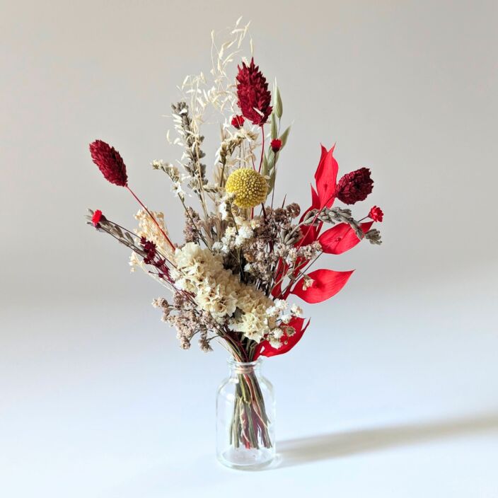 Mini bouquet de fleurs séchées pour décoration de table évènementielle, Sangre 2