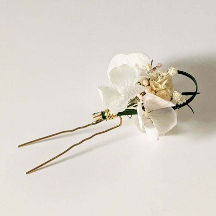 Épingle à cheveux ornée de fleurs séchées & fleurs stabilisées, Rafaela 4