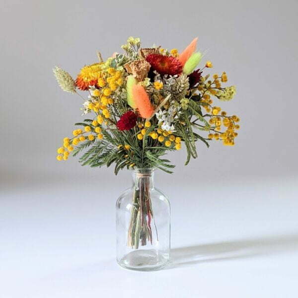 Petit bouquet de fleurs séchées et stabilisées pour décoration d’intérieur branchée, Pumpkin