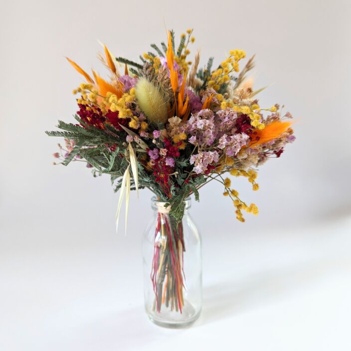 Petit bouquet de fleurs séchées et stabilisées pour décoration d’intérieur branchée, Pumpkin 3