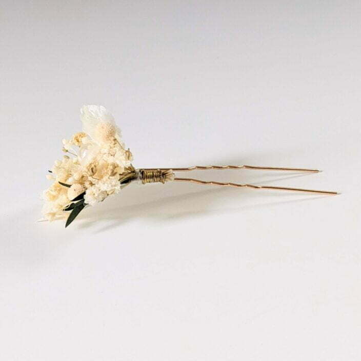 Épingle à cheveux ornée de fleurs séchées & fleurs stabilisées, Virginie 3