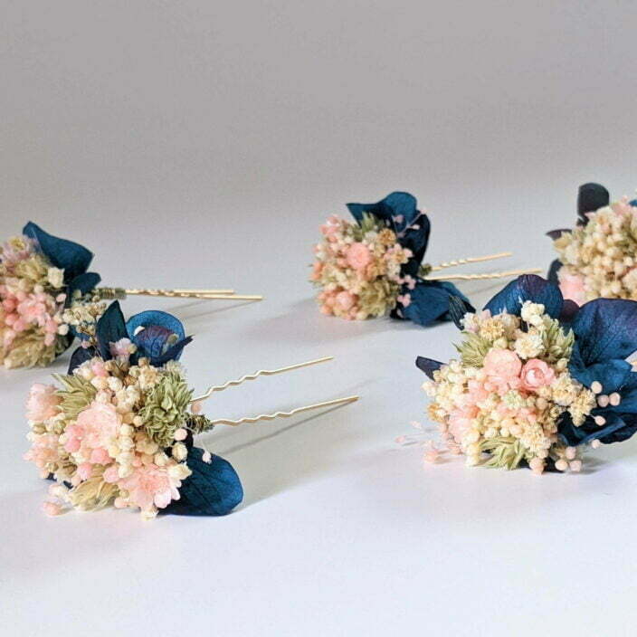 Épingle à cheveux ornée de fleurs séchées & fleurs stabilisées, Mona 3