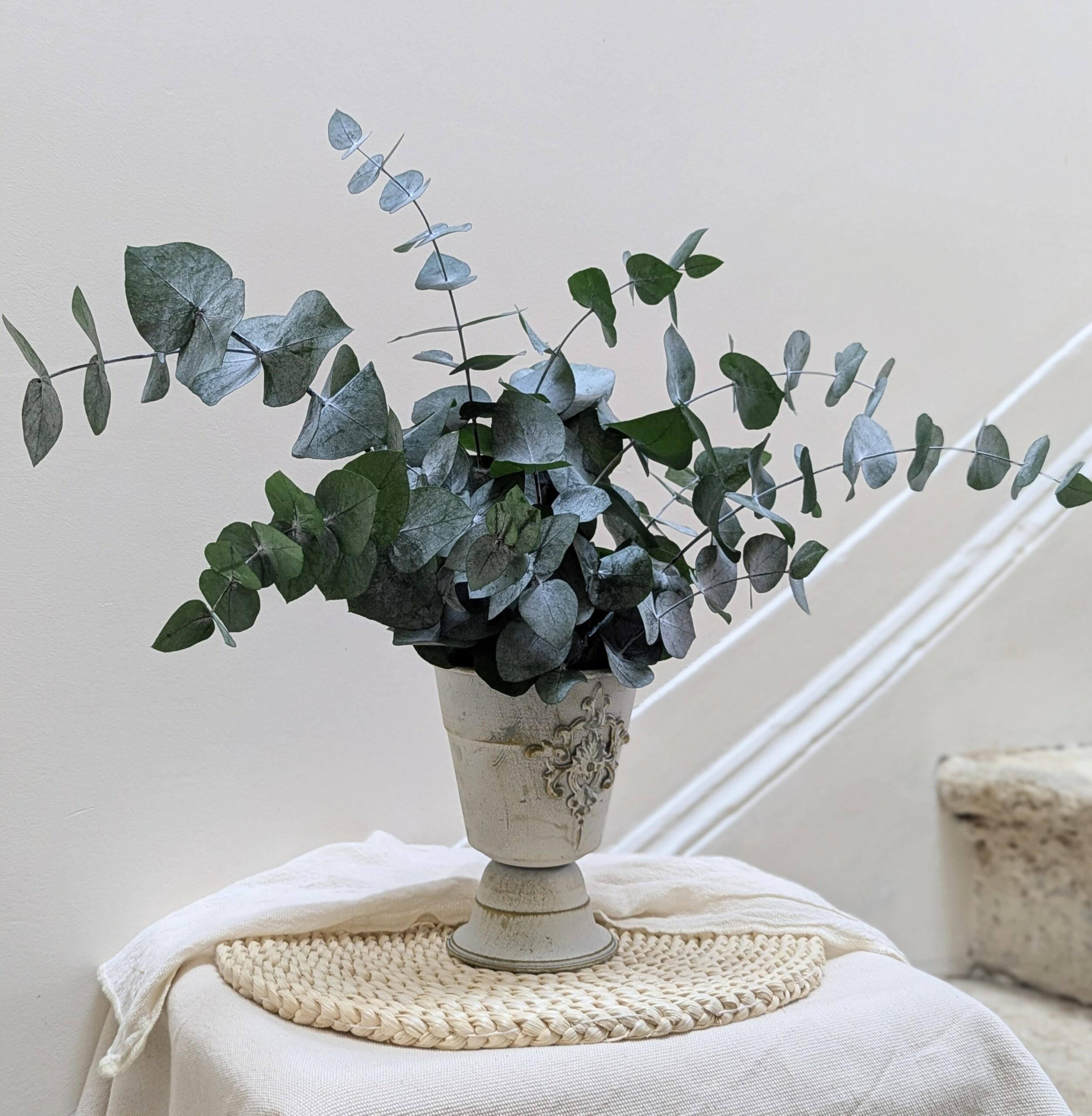 Composition d'eucalyptus stabilisé, déco scandinave hygge artisanale, Victoria