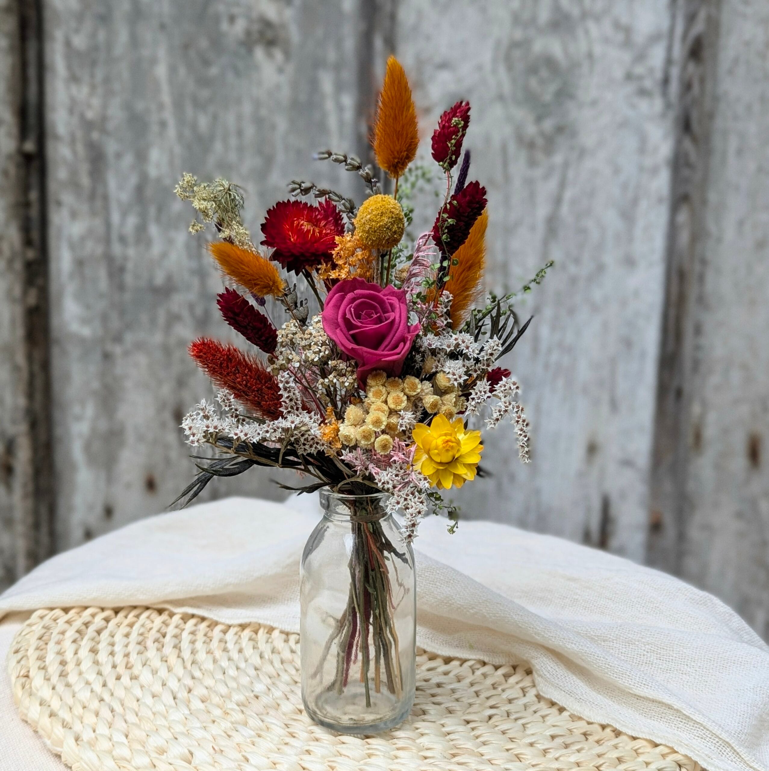 Petit bouquet de fleurs séchées aux couleurs automnales, Ginger – Image 4