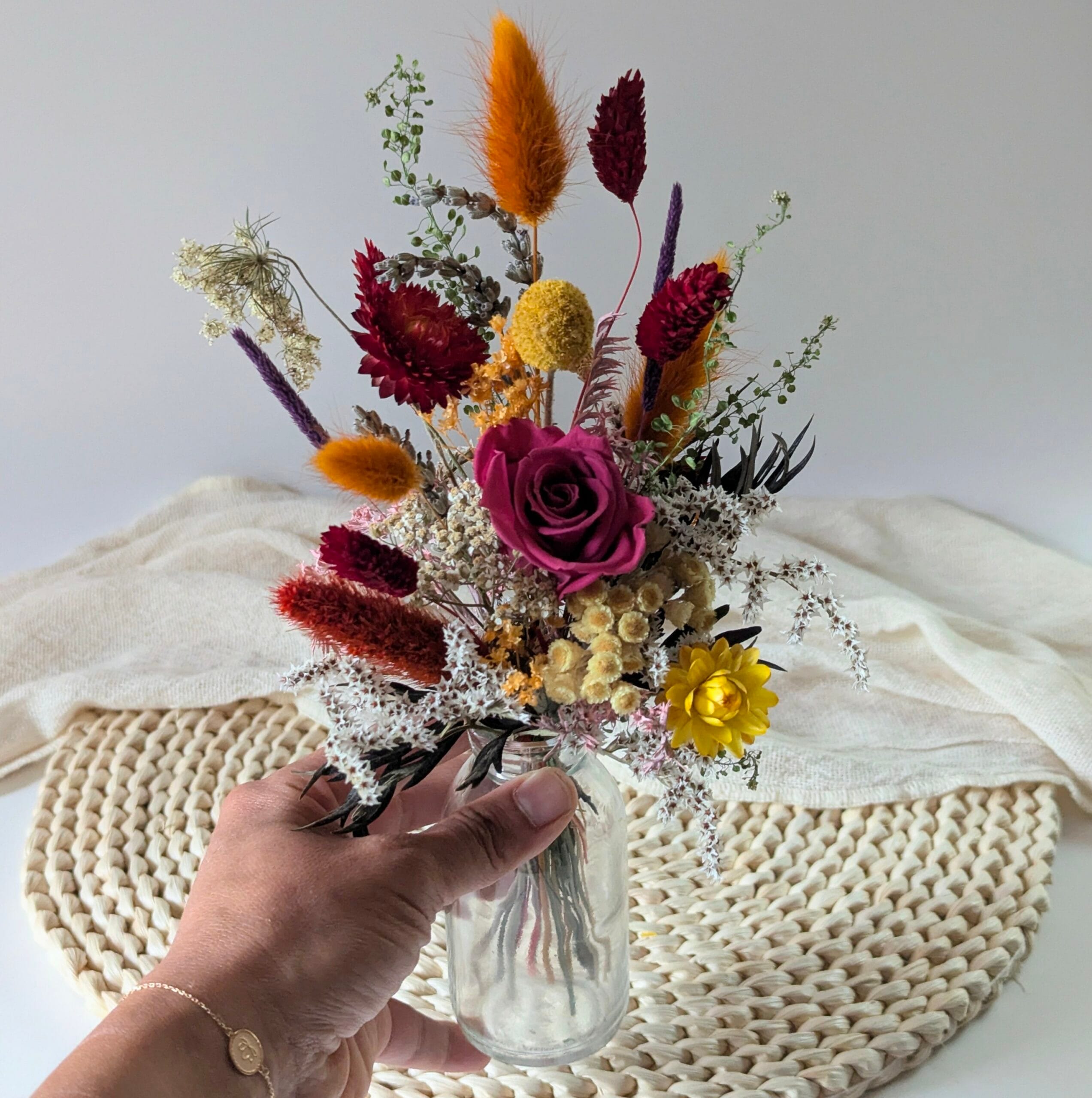 Petit bouquet de fleurs séchées aux couleurs automnales, Ginger – Image 2