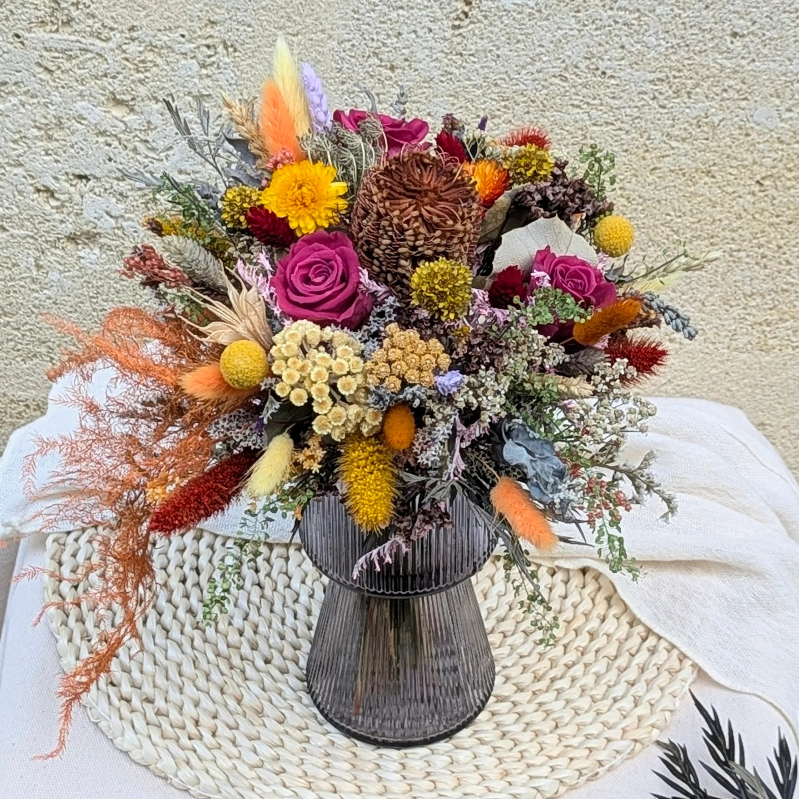 Bouquet de fleurs séchées aux couleurs automnales, Ginger – Image 4