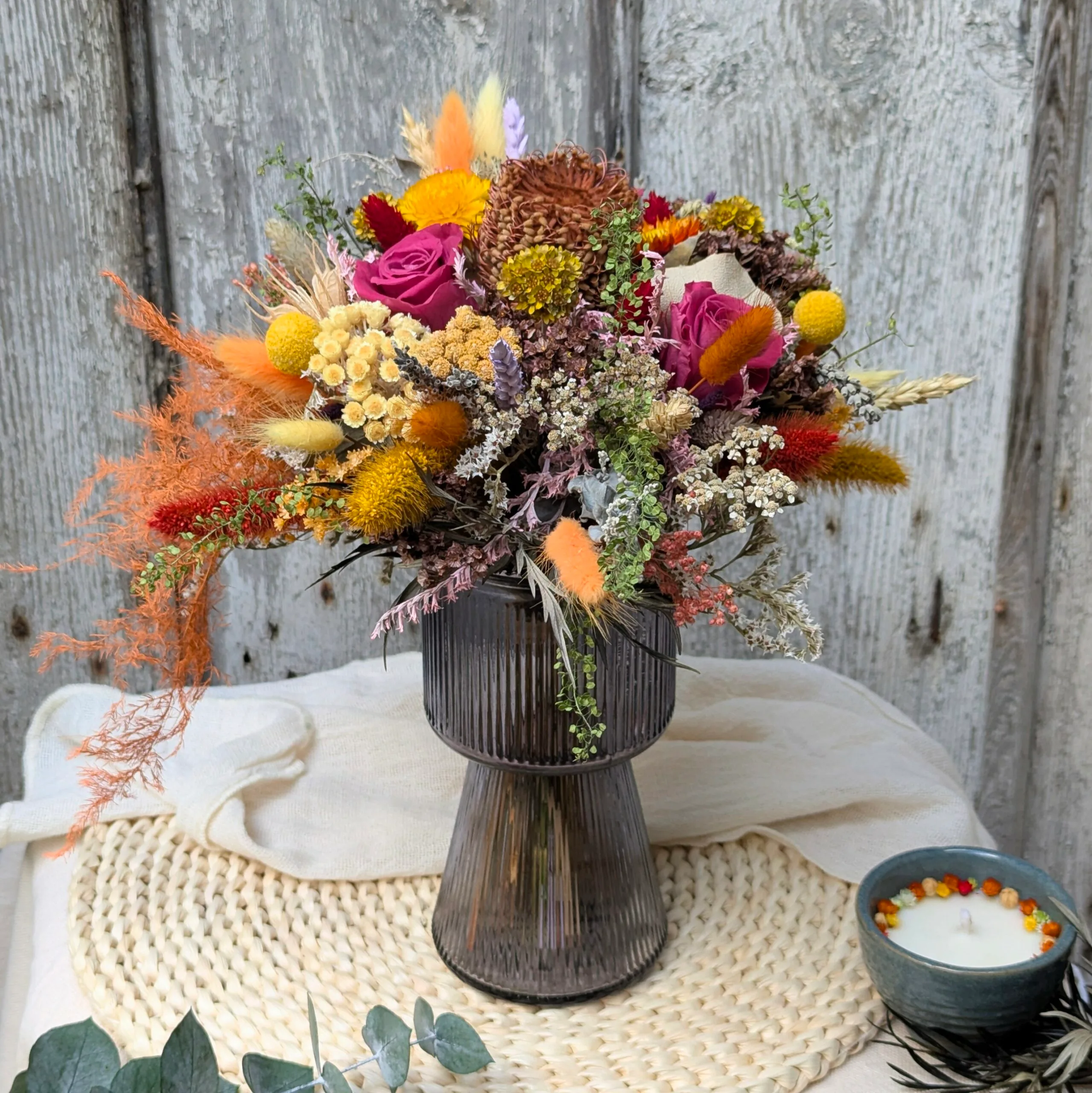 Bouquet de fleurs séchées aux couleurs automnales, Ginger – Image 3