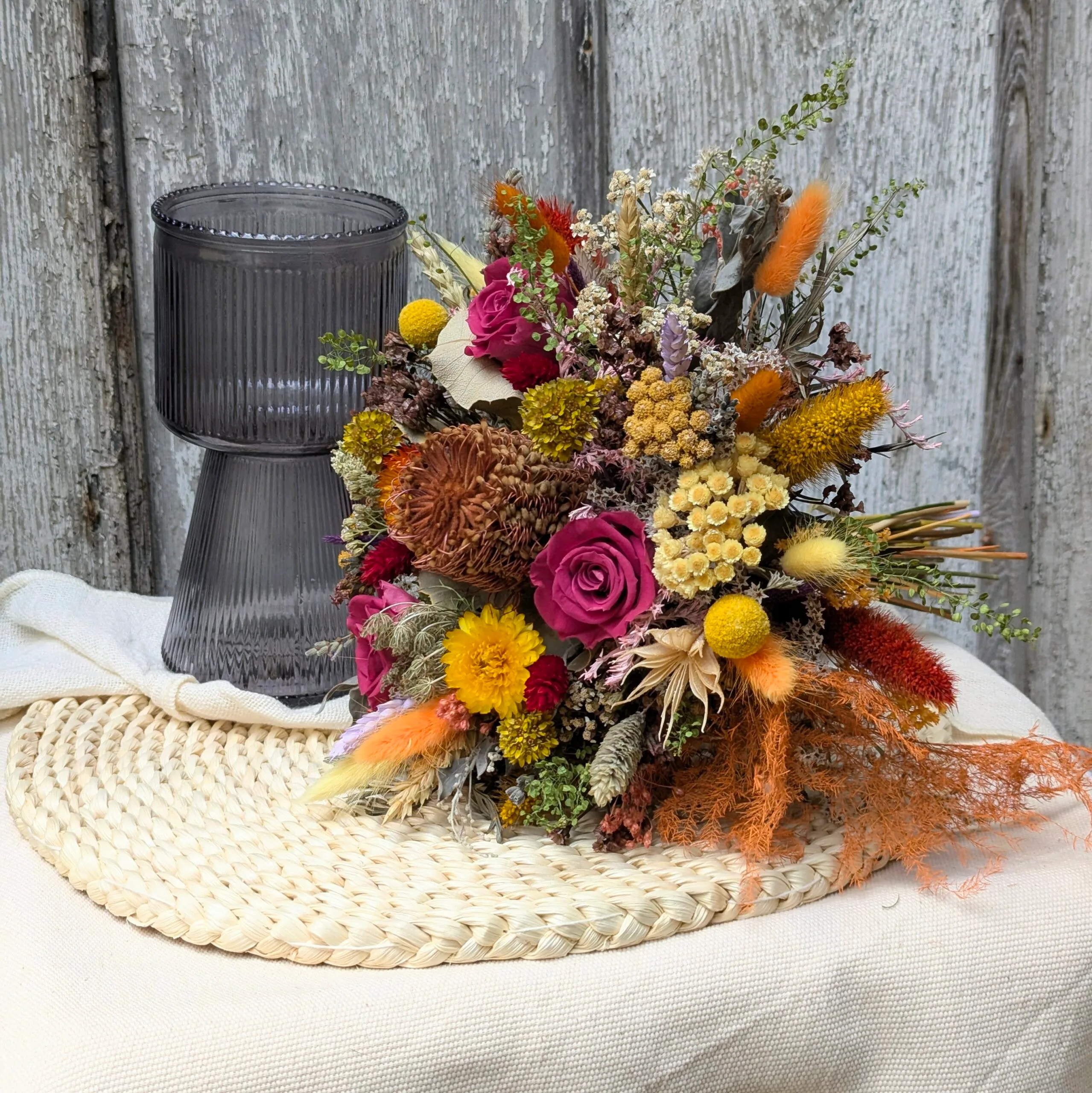 Bouquet de fleurs séchées aux couleurs automnales, Ginger – Image 2