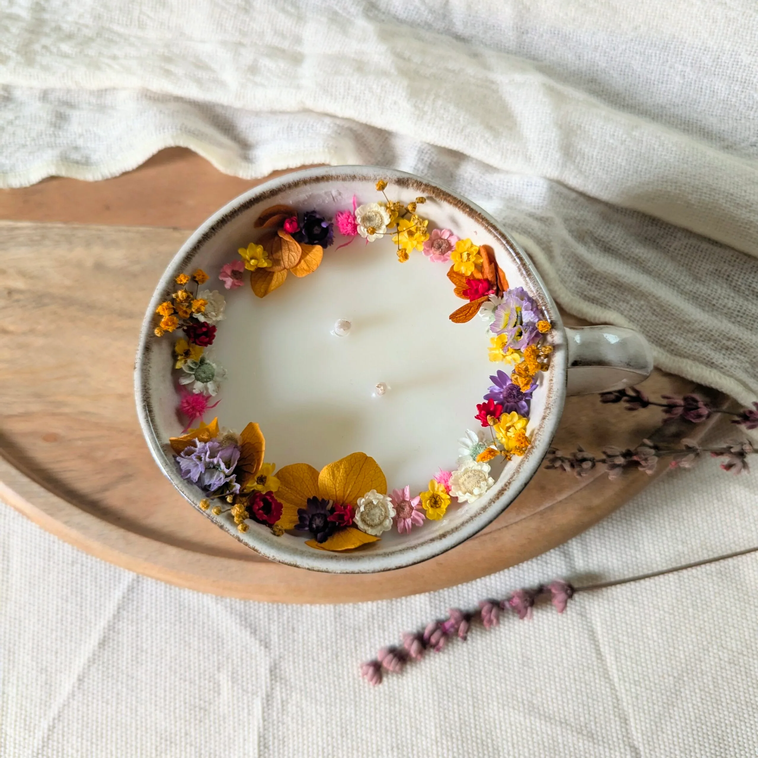 Bougie fleurie parfum lilas, Ginger – Image 3