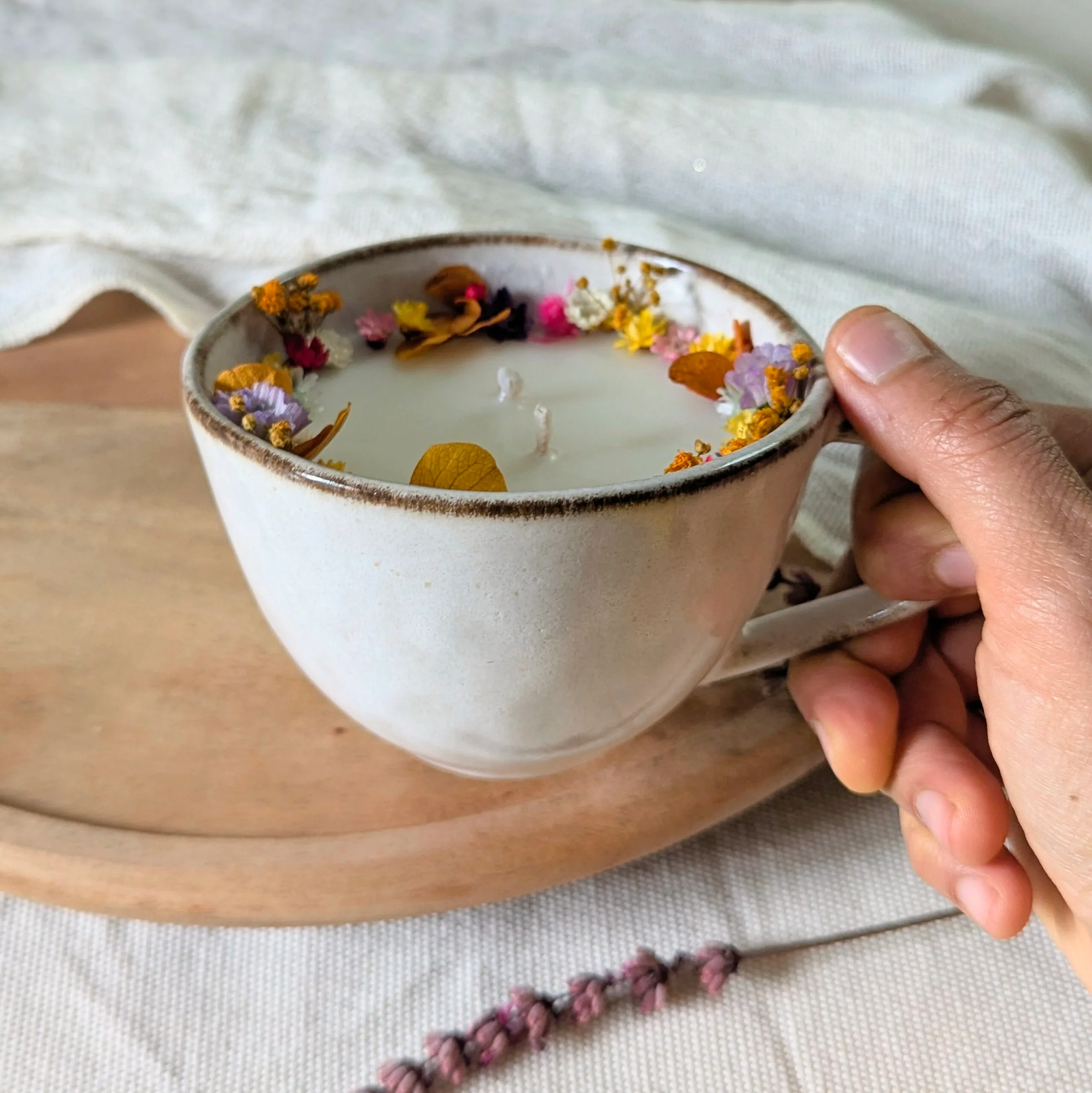 Bougie fleurie parfum lilas, Ginger – Image 4