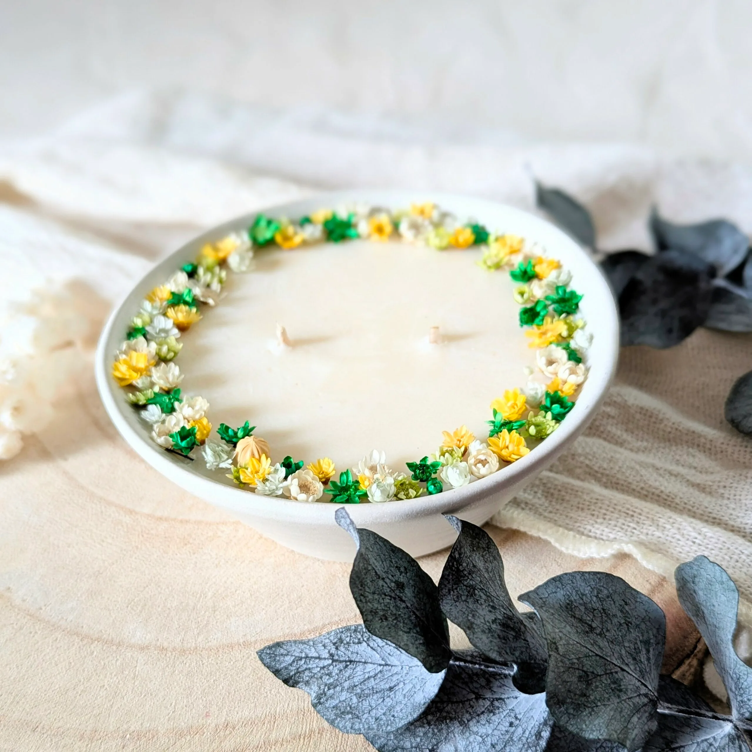 Bougie fleurie parfum pivoine, Rosae