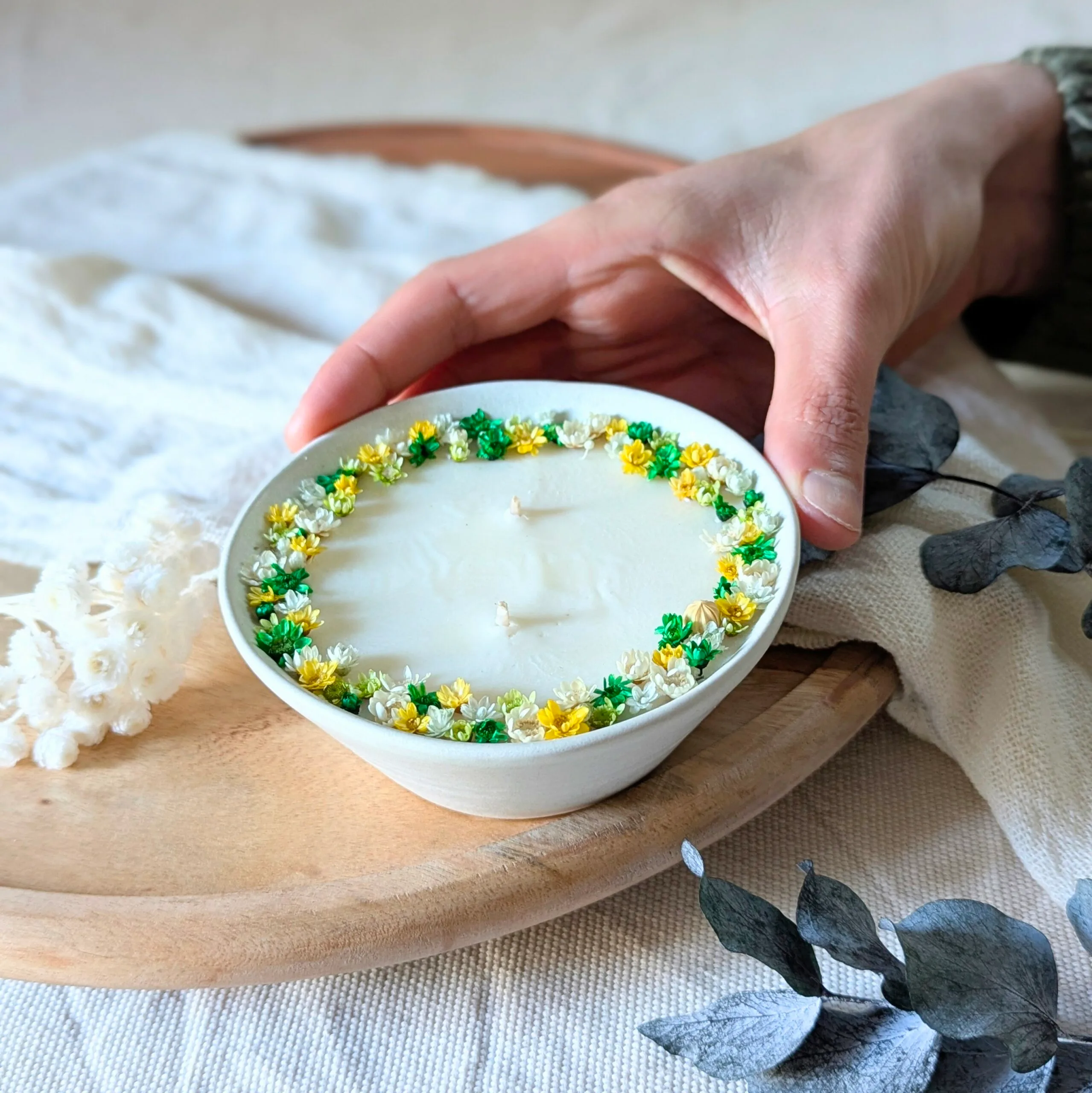 Bougie fleurie parfum pivoine, Rosae – Image 4