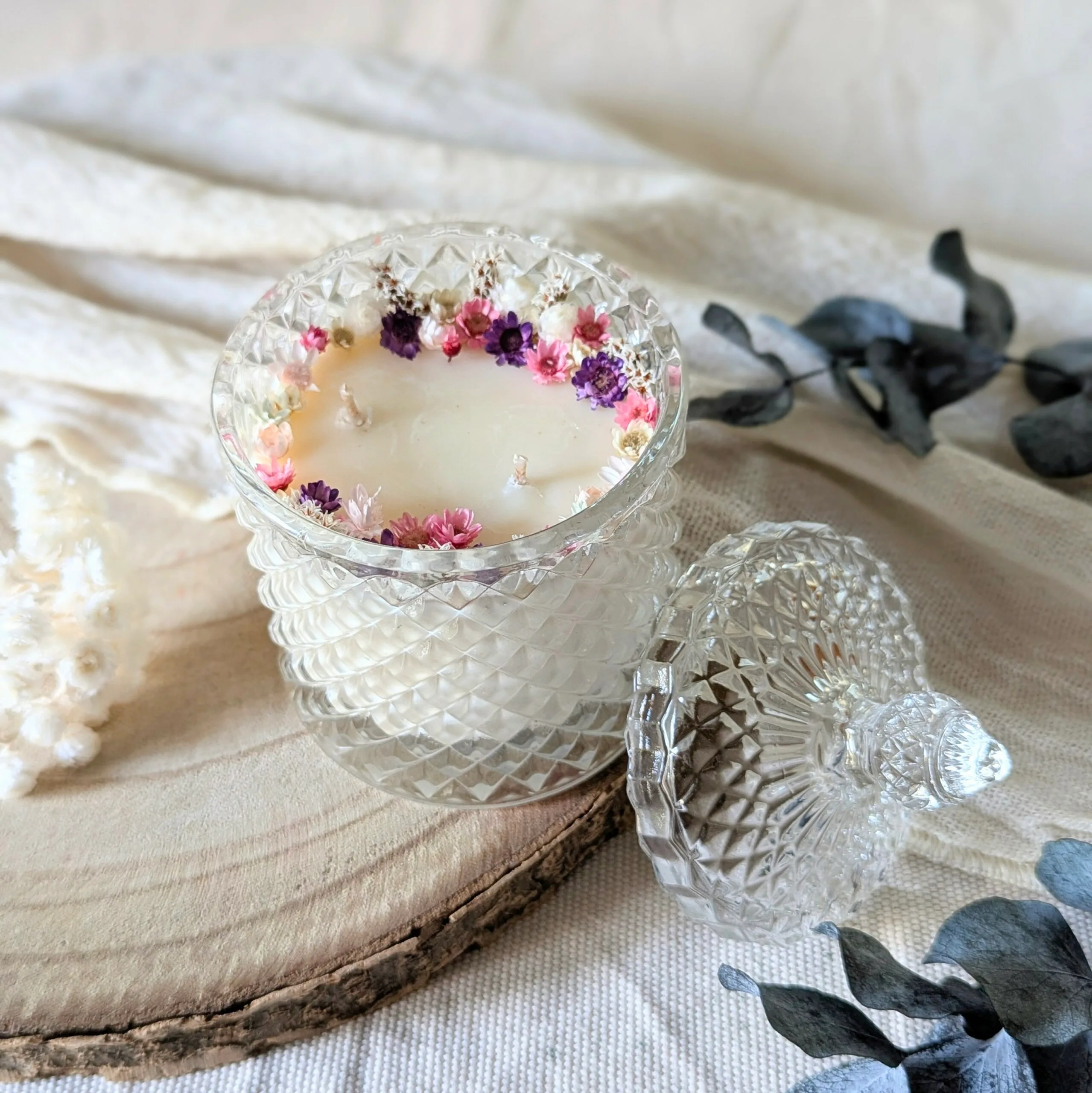 Bougie fleurie parfum pivoine, Hanaé