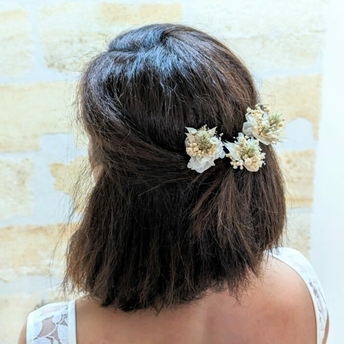 Épingle à cheveux ornée de fleurs séchées & fleurs stabilisées, Luna 4