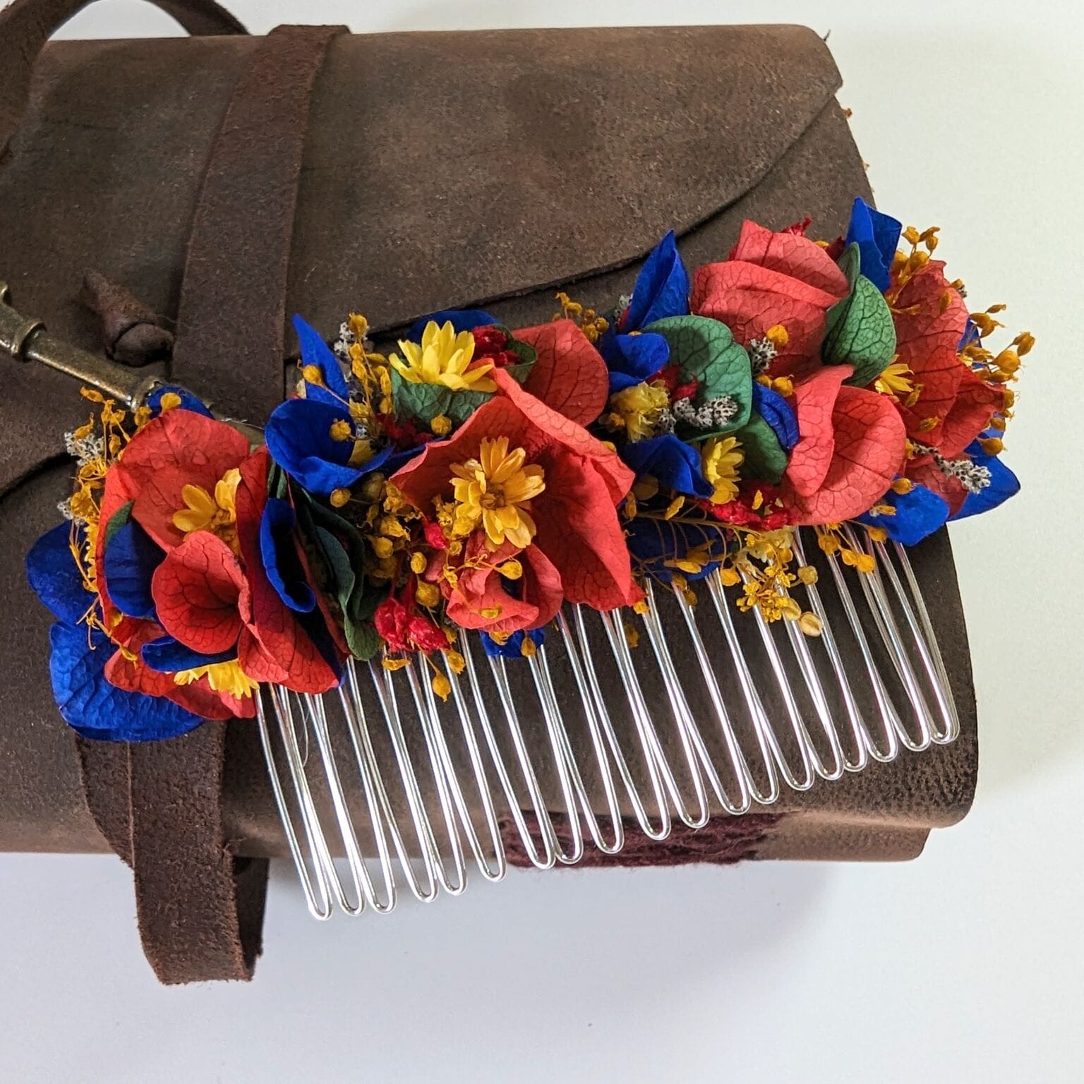 Épingles à Cheveux Fleurs Dorées Strass - 2 Pièces - Pour Mariée, Soirée, Cérémonie - 12