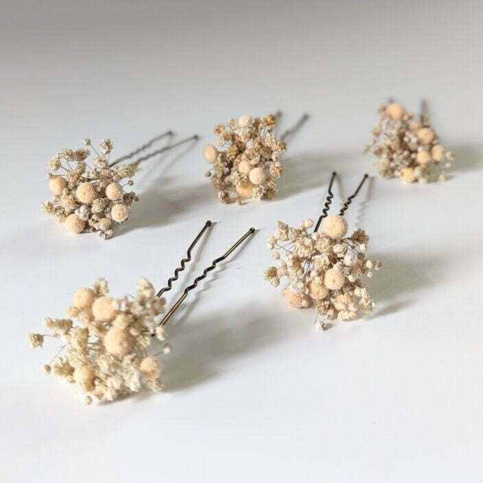 Épingle à cheveux ornée de gypsophile stabilisée, Alma 3