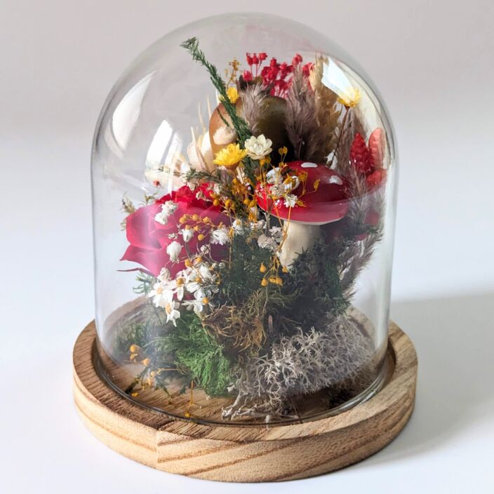 Cloche enchantée magie florale avec fleurs séchées et stabilisées, Fairy 3