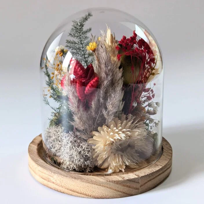 Cloche enchantée magie florale avec fleurs séchées et stabilisées, Fairy – Image 4