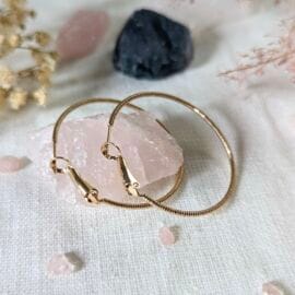 Boucles d'oreilles créoles ciselées plaqué or, Louisa