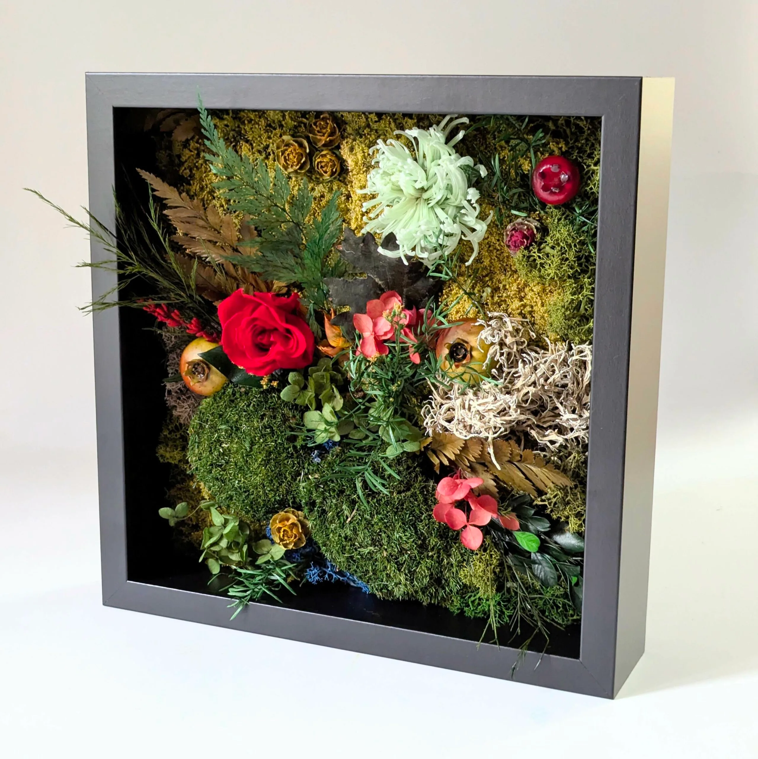 Tableau végétal en fleurs et plantes naturelles stabilisées, Jardin Éternel – Image 3