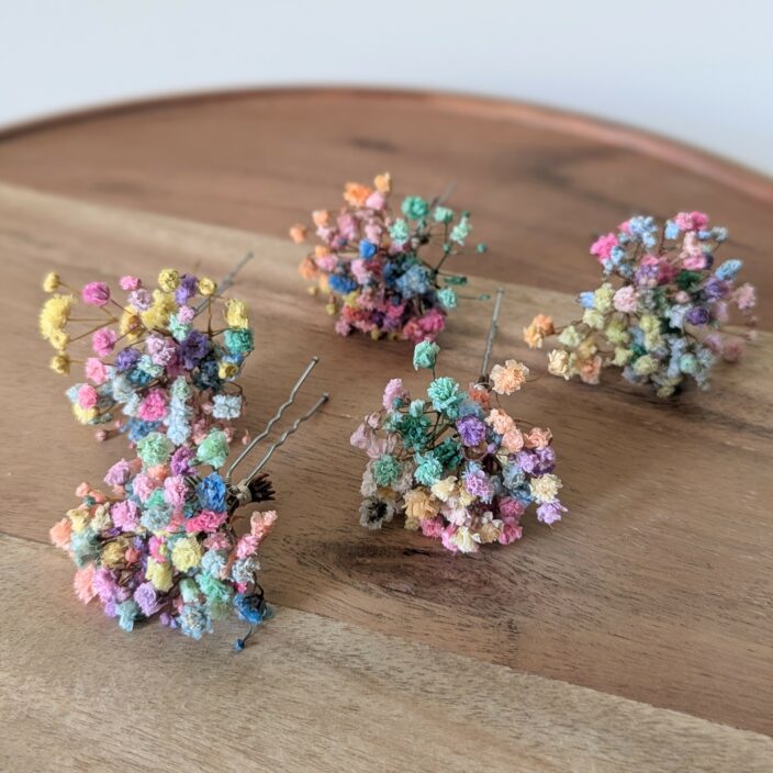 Épingle à cheveux ornée de gypsophile stabilisée multicolore, Felicia – Image 2