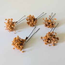 Épingle à cheveux ornée de gypsophile stabilisée orange, Hortense