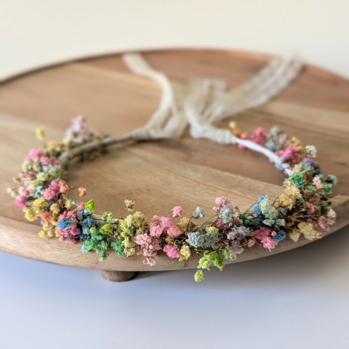 Demi-couronne de cheveux gypsophile stabilisée multicolore, Felicia – Image 2