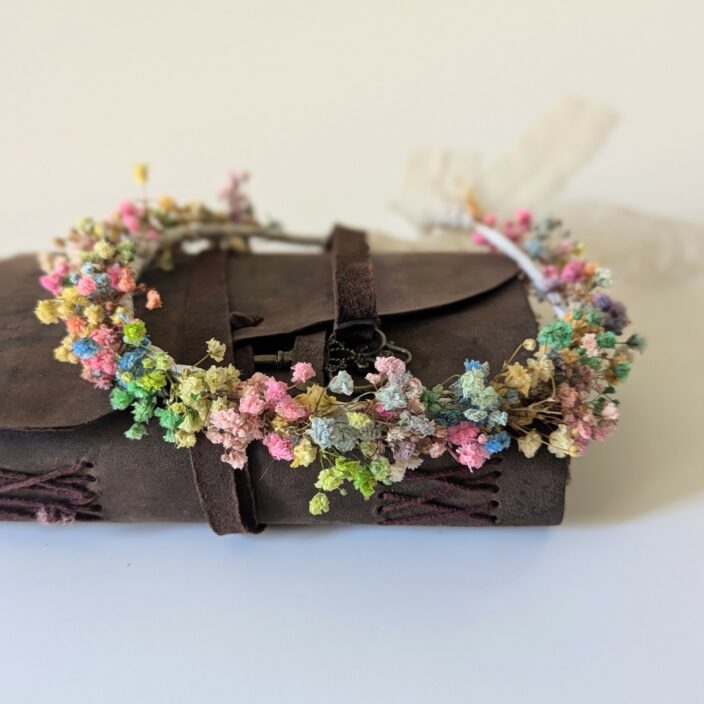 Demi-couronne de cheveux gypsophile stabilisée multicolore, Felicia