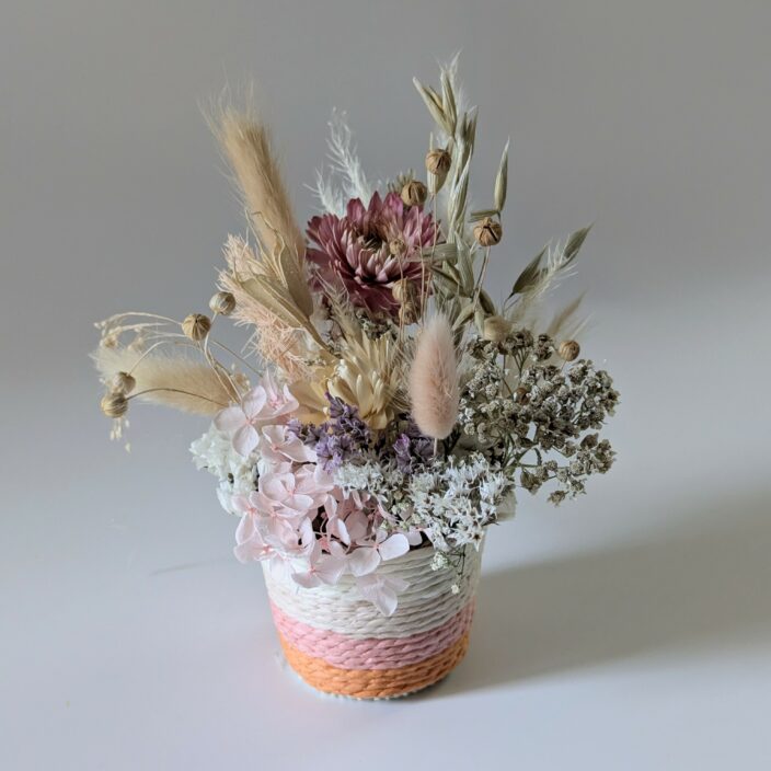 Mini panier de fleurs séchées, décoration bohème et naturelle, Léonie – Image 2
