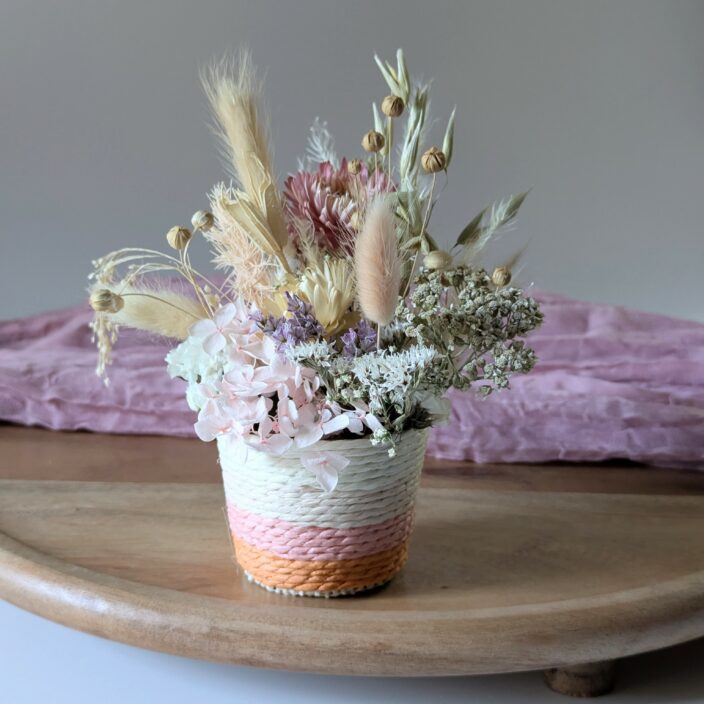 Mini panier de fleurs séchées, décoration bohème et naturelle, Léonie – Image 3