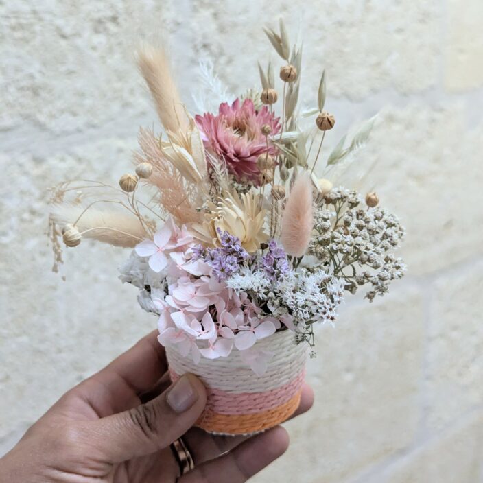 Mini panier de fleurs séchées, décoration bohème et naturelle, Léonie – Image 4