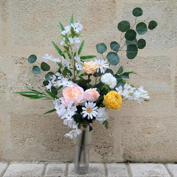 Bouquet de fleurs artificielles haut de gamme aux couleurs pastel, Joséphine – Image 3