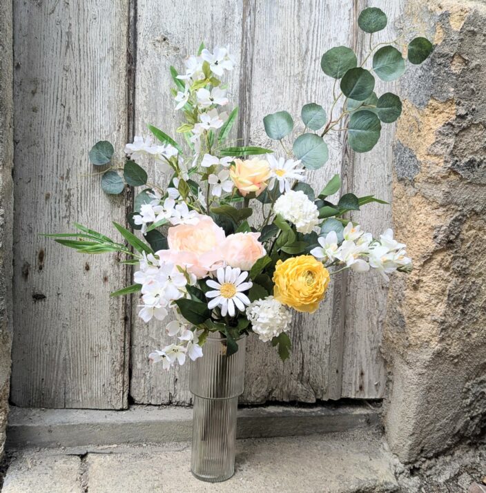 Bouquet de fleurs artificielles haut de gamme aux couleurs pastel, Joséphine – Image 2