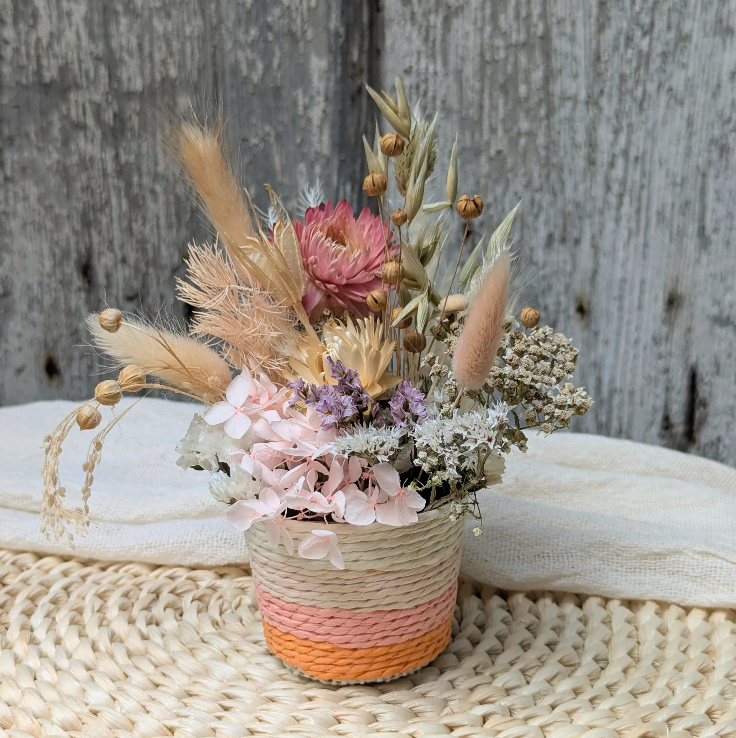 Mini panier de fleurs séchées, décoration bohème et naturelle, Léonie – Image 4