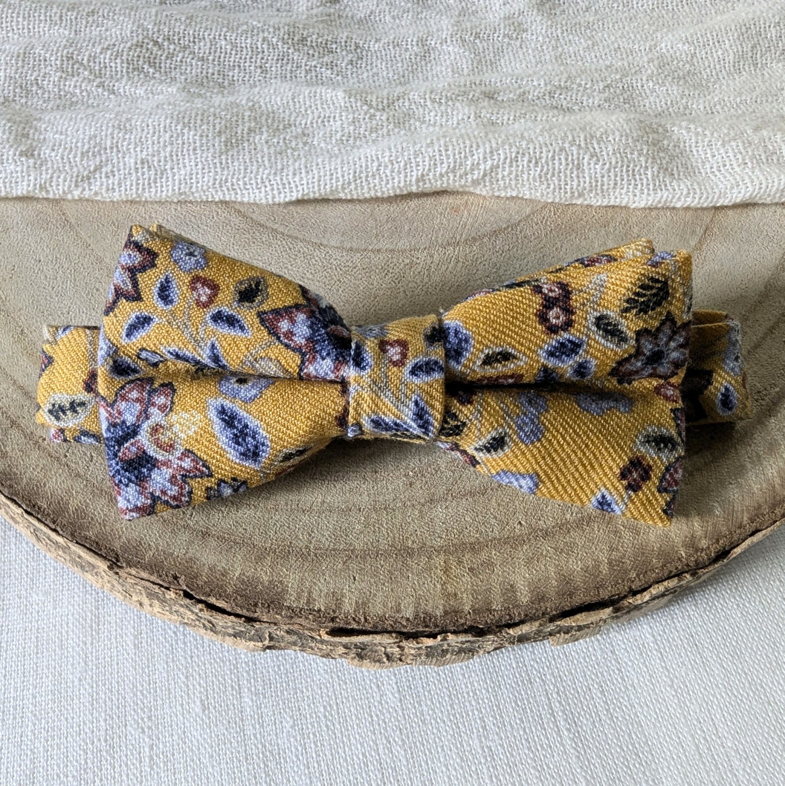 Nœud papillon homme élégant mariage et cérémonie, tissu texturé ajustable, Gabriel – Image 2