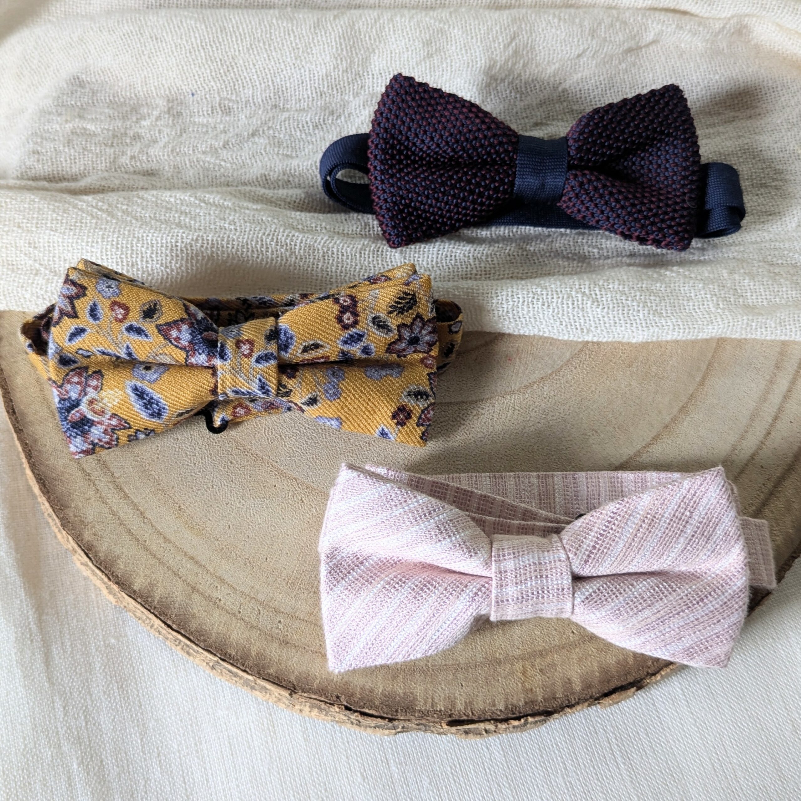 Nœud papillon homme élégant mariage et cérémonie, tissu texturé ajustable, Gabriel